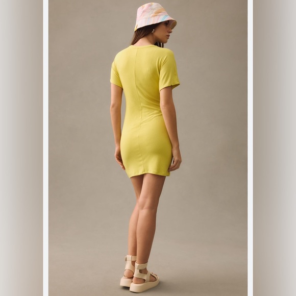 ✨NWT✨Daily Practice by Anthropologie. Nico Tie-Waist Dress Chartreuse. Size M - Picture 2 of 14